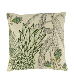 Cushion botanic print cotton 45x45x8cm