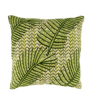 Cushion leaf print cotton 45x45x8cm