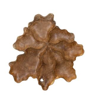 Wall art organic teak wood 67x61x6cm - Natural