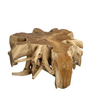 Side table teak wood 100x100x48cm - Natural