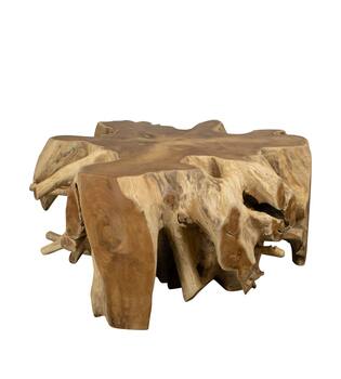 Side table teak wood 100x100x48cm - Natural