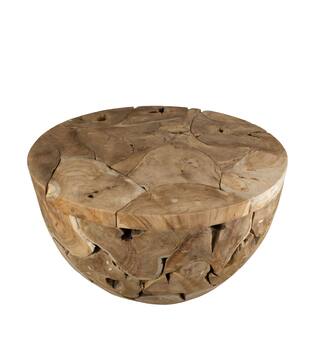 Side table round teak wood 90x90x51cm