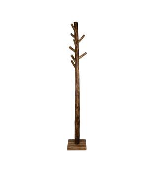 Coat rack with 8 hooks teak wood 30x30x200cm - Natural