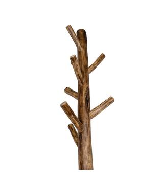 Coat rack with 8 hooks teak wood 30x30x200cm - Natural
