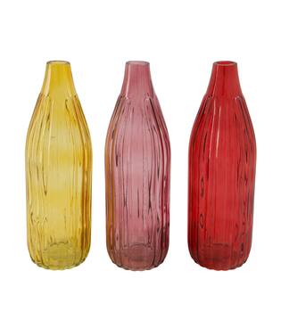 Bottle glass 8.5x8.5x28cm  - Pink