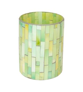 Tealight holder glass 10x10x14cm - Green