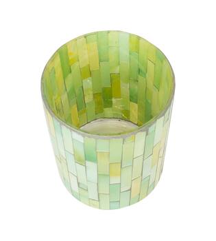 Tealight holder glass 10x10x14cm - Green