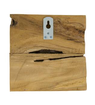 Coat rack teak wood with 1 hook 18x18x8cm