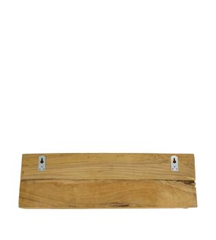Coat rack teak wood with 4 hooks 58x18x8cm - Natural