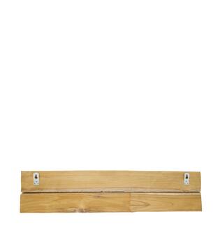 Coat rack teak wood with 5 hooks 78x18x8cm - Natural