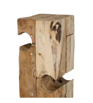 Winebottle holder teak wood on feet 21x21x118cm