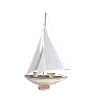 Boat albizia wood on feet 48x12x78cm - Natural