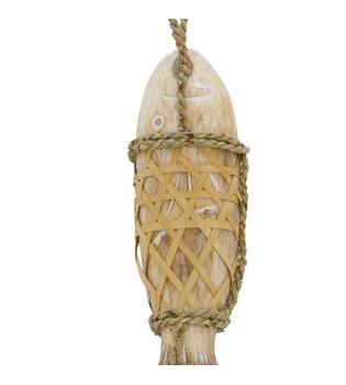 Fish albizia wood with hanger 38x12x8cm - Natural