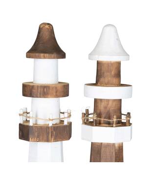 Statue lighthouse albizia wood 16x16x58cm  - Natural