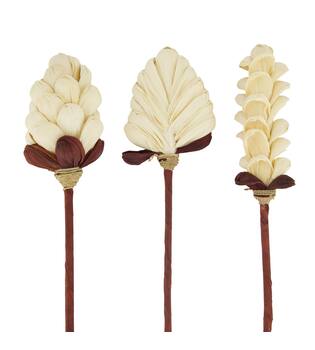 Flower corn on stick 6x7x78cm  - Natural