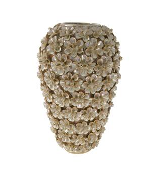 Vase with flowers ceramic 27x27x43cm