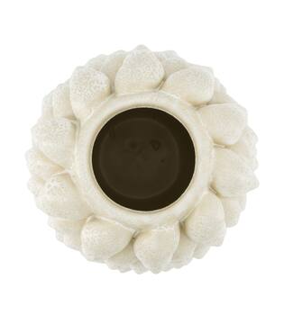 Vase ceramic with shells 19x19x32cm - White
