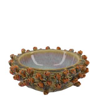 Bowl with tulips ceramic 34x34x13cm - Multi
