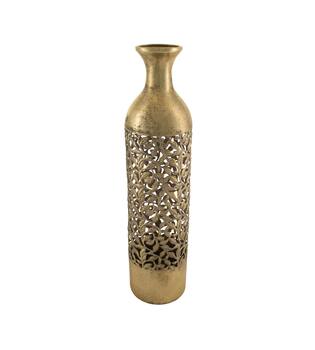 Bottle round metal 13.5x13.5x55.5cm - Gold