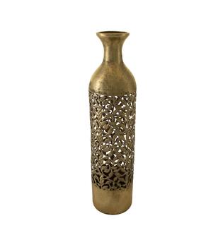 Bottle round metal 13.5x13.5x55.5cm - Gold