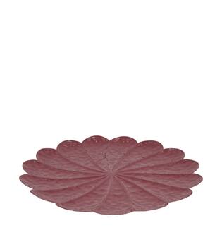 Tray round metal 38x38x2cm - Red