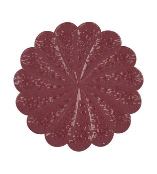 Tray round metal 38x38x2cm - Red