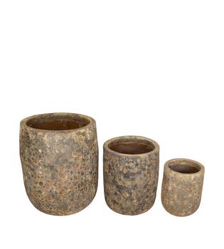 Planter round terracotta 55x55x65cm  - Brown
