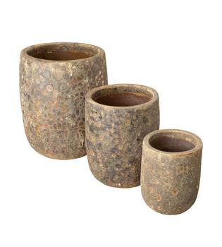 Planter round terracotta 55x55x65cm  - Brown