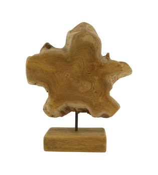 Statue organic teak wood on stand 35x15x45cm - Natural