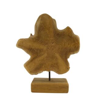 Statue organic teak wood on stand 35x15x45cm - Natural