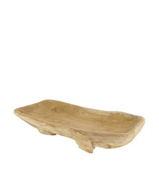 Bowl teak wood on feet 50x28x9cm
