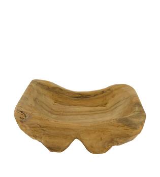 Bowl teak wood on feet 30x20x8cm - Natural