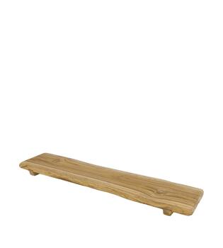 Tray teak wood on feet 58x12x3.5cm - Natural