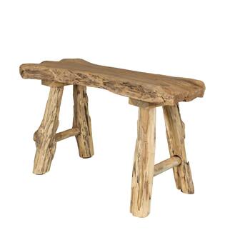 Bench teak wood 80x35x48cm KD - Natural