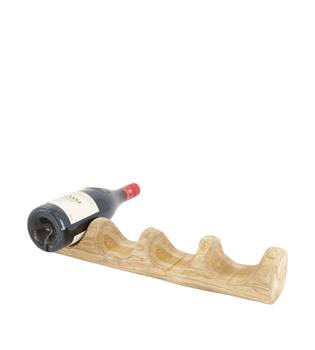 Winebottle holder teak wood 45x9x7cm - Natural