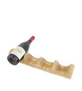 Winebottle holder teak wood 45x9x7cm - Natural
