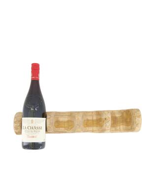 Winebottle holder teak wood 45x9x7cm - Natural