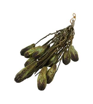 Branch with mahogany coco 65x20x10cm - Green