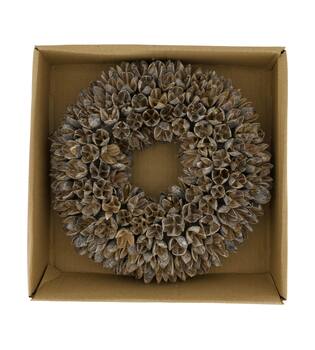 Wreath bakuli nature 27x27x7cm - White