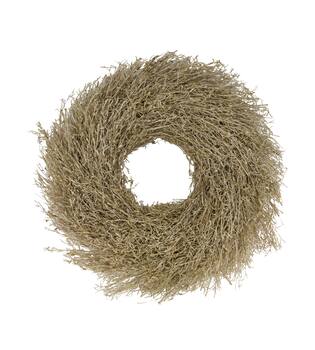Wreath chili grass in poly wrap nature 59x59x11cm - White