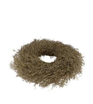 Wreath chili grass in poly wrap nature 59x59x11cm - White