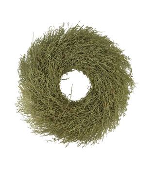 Wreath chili grass in poly wrap nature 59x59x14.5cm - Green