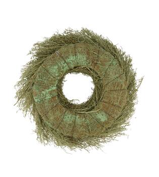 Wreath chili grass in poly wrap nature 59x59x14.5cm - Green