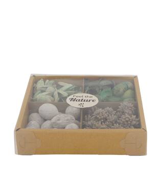 Exotic mix potpourri bakuli tray nature 18.5x18.5x4cm - Green