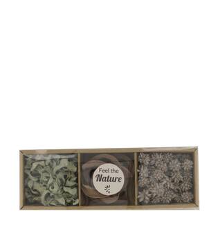 Exotic mix potpourri coco cut tray nature 28.5x10x4cm - Blue