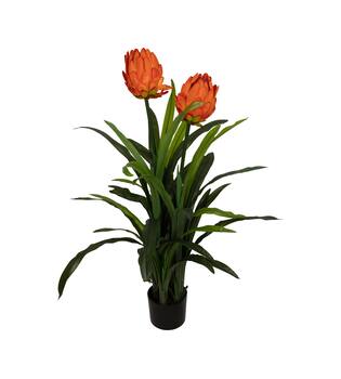 Flower protea artificial 80x75x116cm - Orange