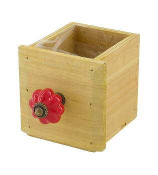 Planter plywood with plastic 9x9x9cm