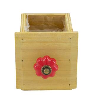 Planter plywood with plastic 9x9x9cm