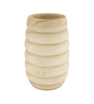Vase paulownia wood 18x18x28cm - Natural