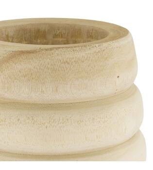 Vase paulownia wood 18x18x28cm - Natural